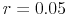  r=0.05