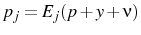 \displaystyle p_{j}=E_{j}(p+y+\nu) 