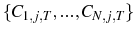  \{C_{1,j,T},...,C_{N,j,T}\}