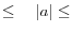\le \quad \vert a\vert \le 