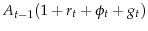  A_{t-1}(1+r_t+\phi_t+g_t)