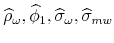  \widehat{\rho }_{\omega },\widehat{\phi }_{1},\widehat{\sigma }% _{\omega },\widehat{\sigma }_{mw}