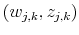 \displaystyle w_{j,k}