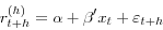 \begin{displaymath} r_{t+h}^{(h)} =\alpha +{\beta }'x_t +\varepsilon _{t+h} \end{displaymath}