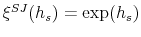  \xi^{SJ}(h_{s})=\exp(h_{s})