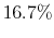  16.7\%