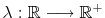  \lambda:% \mathbb{R} \longrightarrow \mathbb{R} ^{+}