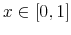  x \in [0,1]