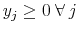  y_j \ge 0 \; \forall j