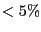 $<5\% $