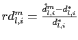 $ rd^{m}_{l,i} = \frac{\hat{d} ^{m}_{l,i}-d^{*}_{l,i}} {d^{*}_{l,i}}$