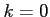 $k=0$