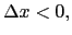 $ \Delta x<0,$