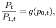 $\displaystyle \frac{P_{t}}{P_{1,t}}=g(p_{0,t}), $