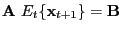 $\displaystyle \mathbf{A\ }E_{t}\{\mathbf{x}_{t+1}\}=\mathbf{B}$