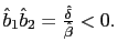 $ \hat{b}_{1}\hat{b}_{2} =\frac{\hat{\delta}}{\hat{\beta}}<0.$