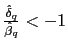 $ \frac{\hat{\delta}_{q}}{\hat{\beta} _{q}}<-1$