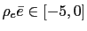 $ \rho_{e}\bar{e}\in\lbrack-5,0]$