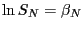 $ \ln S_{N}=\beta_{N}$