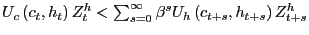 $ U_{c}\left( c_{t},h_{t}\right) Z_{t}^{h}<\sum_{s=0}^{\infty}\beta^{s} U_{h}\left( c_{t+s},h_{t+s}\right) Z_{t+s}^{h}$