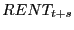$\displaystyle RENT_{t+s}$