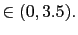 $ \in(0,3.5)$