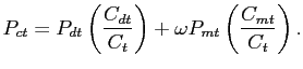 $\displaystyle P_{ct}= P_{dt}\left( \frac{C_{dt}}{C_{t}}\right) + \omega P_{mt}\left( \frac{C_{mt}}{C_{t}}\right) .$