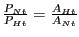 $ \frac{P_{Nt} }{P_{Ht} }=\frac{A_{Ht} }{A_{Nt} }$