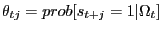 $ \theta_{tj} =prob[s_{t+j} =1\vert\Omega_{t} ]$