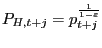 $ P_{H,t+j} =p_{t+j}^{\frac {1}{1-\varepsilon}} $