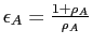 $ \epsilon_A = \frac{1+\rho_A}{\rho_A}$