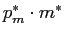 $ p_{m}^{\ast }\cdot m^{\ast}$