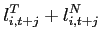 $\displaystyle l_{i,t+j}^{T}+l_{i,t+j}^{N}$