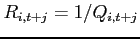 $R_{i,t+j} = 1/Q_{i,t+j}$