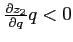 $\frac{\partial z_{2}}{\partial q}q<0$