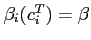 $\beta_i(c^T_{i})=\beta$