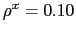 $ \rho ^{x}=0.10$