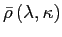 $ \bar{\rho}\left( \lambda,\kappa\right) $