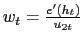 $w_t = \frac{e'(h_t)}{u_{2t}}$