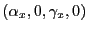$ (\alpha_{x},0, \gamma_{x},0)$