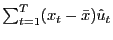 $ \sum_{t=1}^{T} (x_{t}-\bar x)\hat u_{t}$