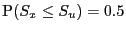 $ \P (S_x\le S_u)=0.5$