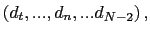$ \left( d_{t},...,d_{n},...d_{N-2}\right) ,$