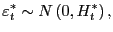 $\displaystyle \varepsilon_{t}^{\ast} \sim N\left( 0,H_{t}^{\ast}\right) ,$