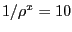 $ 1/\rho^{x} = 10$