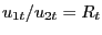 $ u_{1t}/u_{2t} = R_{t}$