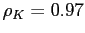 $\rho_K = 0.97$