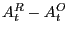$ A^{R}_{t} - A^{O}_{t} \quad $