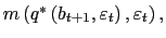 $ m\left( q^{\ast}\left( b_{t+1},\varepsilon_{t}\right) ,\varepsilon_{t}\right) ,$