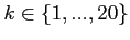 $ k \in \{1,...,20\}$